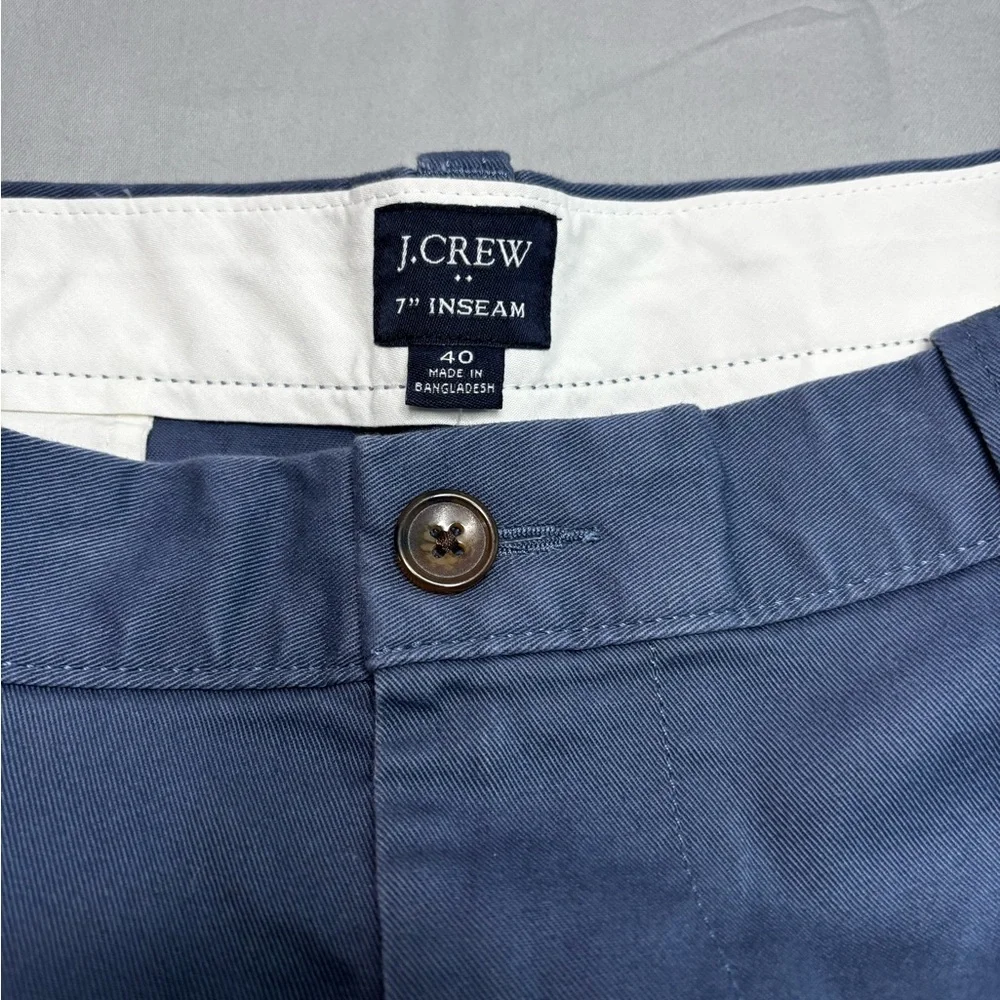 J. Crew Navy Flat-Front Cotton Shorts